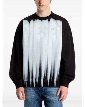 DIESEL Cotton Sweatshirt With Graphic-Print - Black