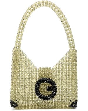 Germanier Bead-Embellished Two-Tone Shoulder Bag - Green