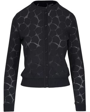 Akris Round Pattern Cardigan - Blue