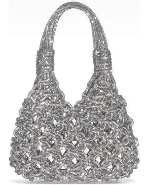 HIBOURAMA Mini Vannifique Crystal-Embellished Tote Bag - Grey