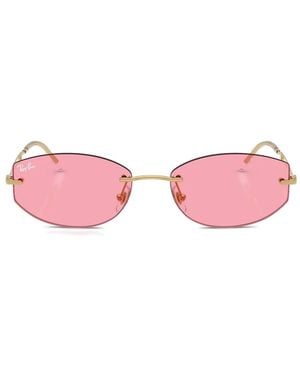 Ray-Ban Rimless Geometric-Frame Sunglasses - Pink