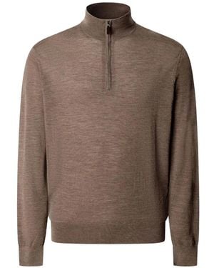 Hackett Pullover Mit Kurzem Reißverschluss - Braun