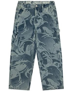 Aape By A Bathing Ape Aapeunvs Camo-Print Jeans - Blue