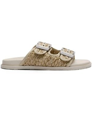 Casadei Birky Braided Sandals - Metallic