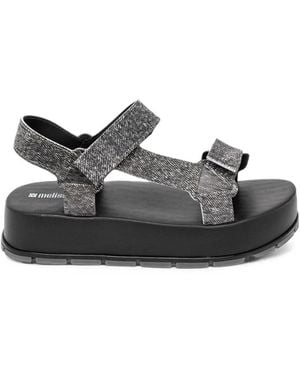 Melissa Flowing Touch-Strap Platform Sandals - Black