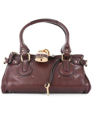 Chloé Paddington Padlock-Detail Handbag - Purple