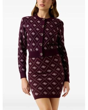 Guess Cardigan À Motif Monogrammé - Rouge