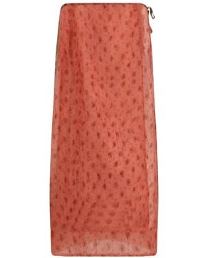 Ganni Printed Skirt - Red