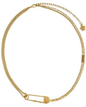 Versace Collana Con Logo Inciso - Metallizzato