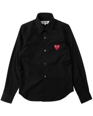 COMME DES GARÇONS PLAY Embroidered-Heart Shirt - Black