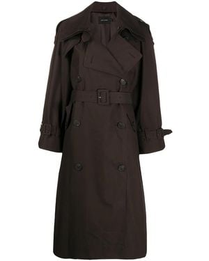 Low Classic Belted Double-Breasted Trench Coat - Black