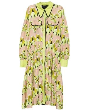 Marco Bologna Geometric-Print Midi Bdress - Yellow