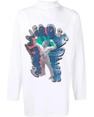 Martine Rose Long-Sleeve Graphic T-Shirt - Blue