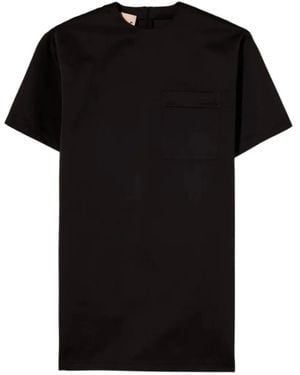 Plan C Duchese Chest-Pocket Mini Dress - Black