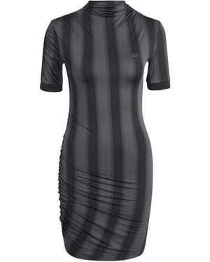 adidas Striped Mock-Neck Mini Dress - Black