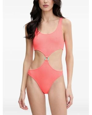 Banana Moon Rolling Scrunchymix Cut-Out Swimsuit - Red
