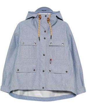 Moncler Beziers Jacke Aus Chambray - Blau