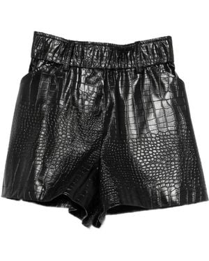 So Allure Pantalones cortos Ecococco con efecto de piel de cocodrilo - Negro