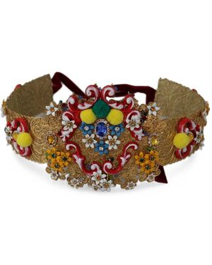 Dolce & Gabbana Embellished Filigree Belt - Metallic