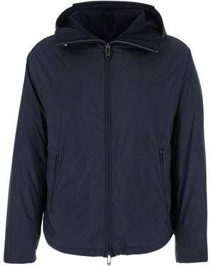 Emporio Armani Hooded Zip-front Jacket - ブルー