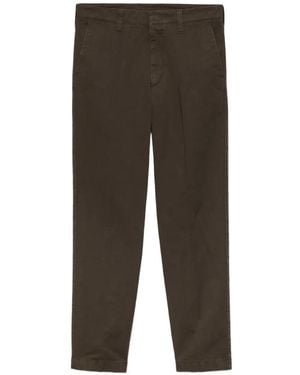 Prada Garment-Dyed Cotton Trousers - Brown