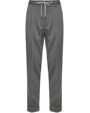 Barba Napoli Pleated-drawstring trousers - Grau