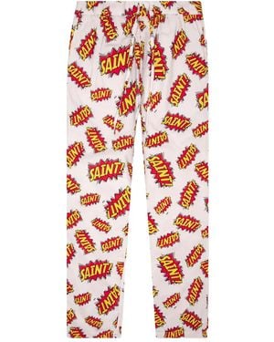 SAINT Mxxxxxx Pow Comic-Print Trousers - Red
