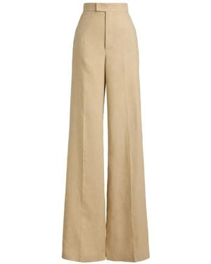 Ralph Lauren Dean Waist Darts Linen Trousers - Natural