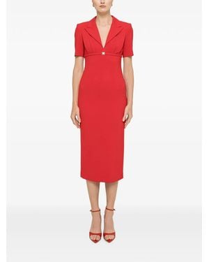 Nissa Vestido Midi Ajustado - Rojo