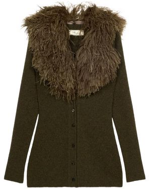 Blumarine Cardigan À Détails De Plumes - Vert
