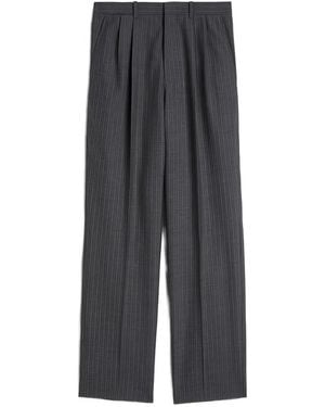 Jil Sander Wool Pinstripe Trousers - Grey
