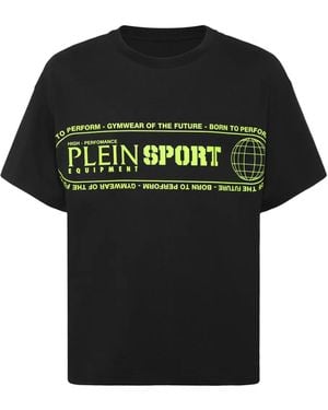 Philipp Plein T-Shirt Girocollo Con Stampa Logo - Nero