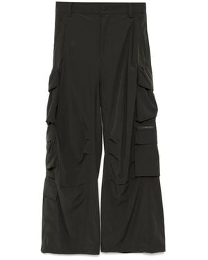CROQUIS Wide-Leg Cargo Pants - Black