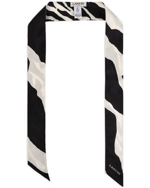 Lanvin Fular con estampado de cebra - Blanco