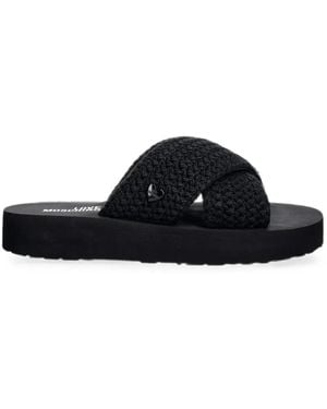 Love Moschino Sandalias Tejidas Con Tiras Cruzadas - Negro