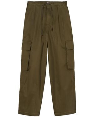 Psophia Drawstring Straight-Leg Trousers - Green