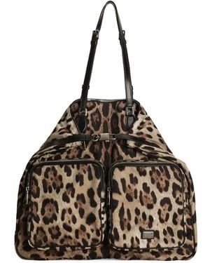 Dolce & Gabbana レオパード ショルダーバッグ - ブラック