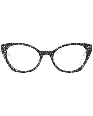 Moschino Marble-Effect Cat-Eye Frame Glasses - Black