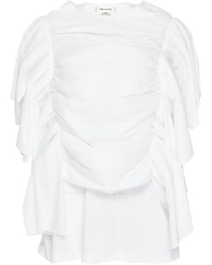 Comme des Garçons Draped Gathered Blouse - White