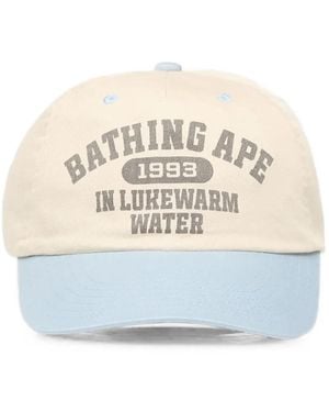 A Bathing Ape Logo-Print Baseball Cap - White