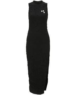 JW Anderson Keyboard Crinkled-Finish Dress - Black