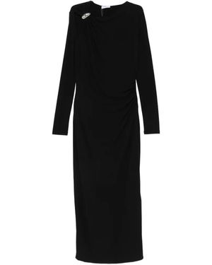 Marella Cut-Out Ruched Midi Dress - Black