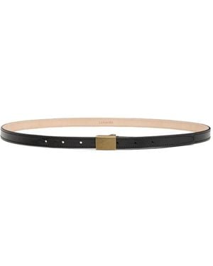 Lemaire Textured-Buckle Leather Belt - White