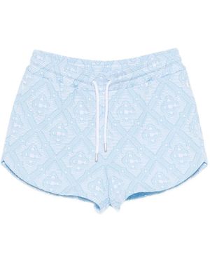 CASABLANCA Drawstring Pattern Shorts - Blue