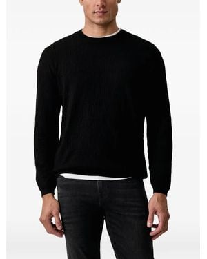 ARMANI EXCHANGE Logo-Jacquard Crew-Neck Sweater - Black