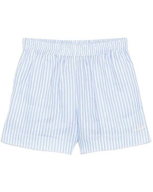 MC2 Saint Barth Meave Striped Elasticated-Waist Shorts - Blue