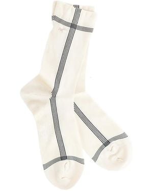 Antipast Check-Pattern Knitted Socks - White