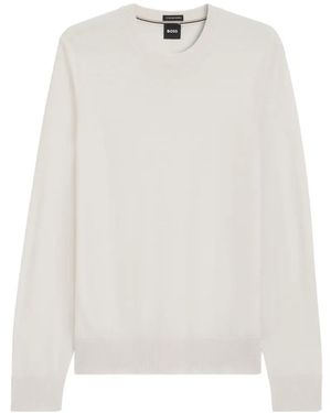 BOSS Crew-Neck Jumper - White
