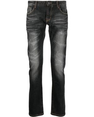 Private Stock Distressed-Finish Skinny Jeans - Grey