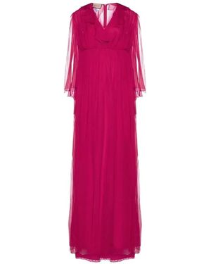 Gucci Gerüschtes Maxikleid Aus Seide - Pink